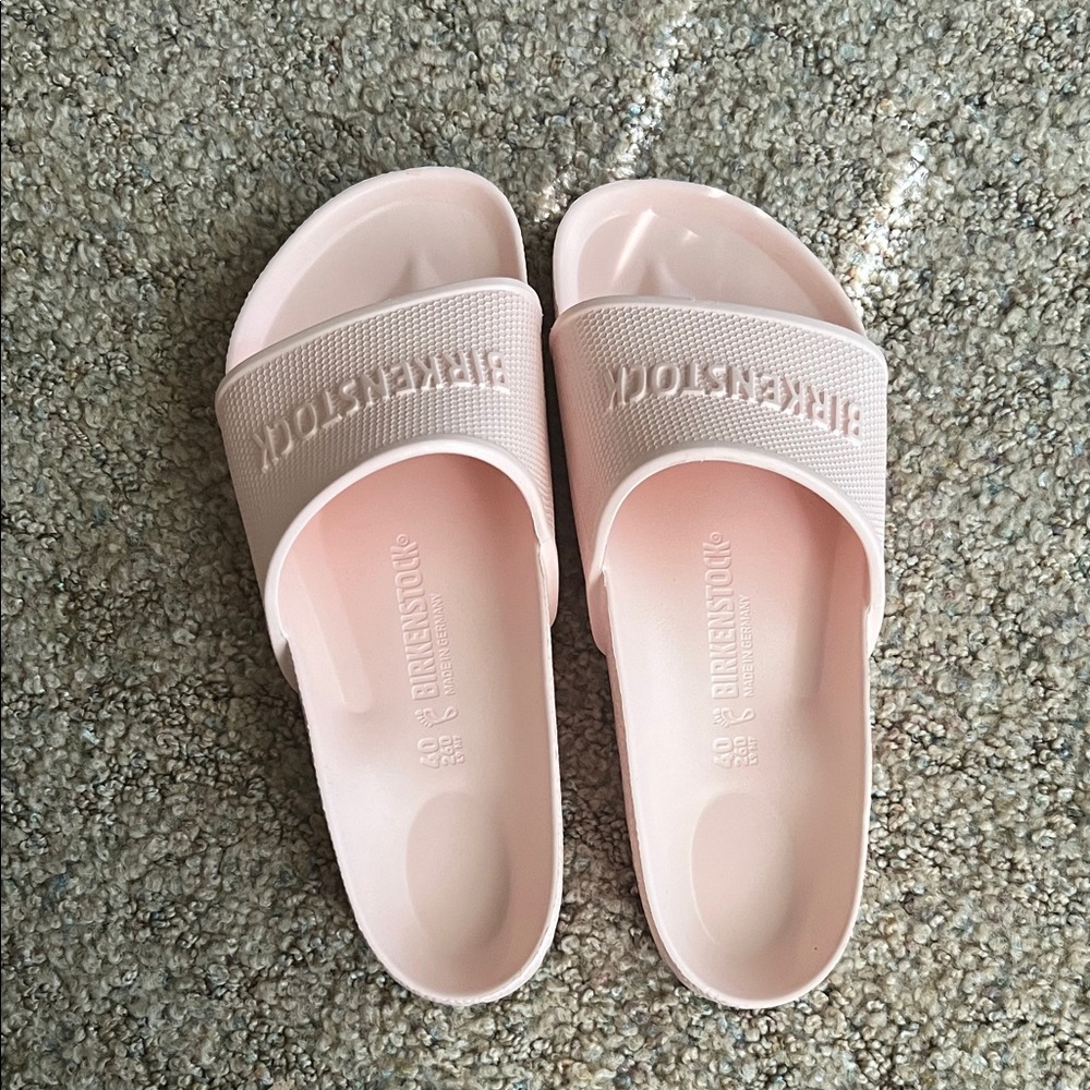 Birkenstock Light Pink Slide Sandals - Picture 2 of 4